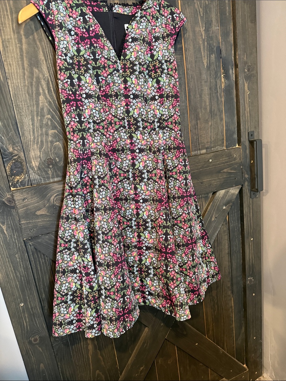 julia jordan Black Floral Circle Skirt with Pink Accents